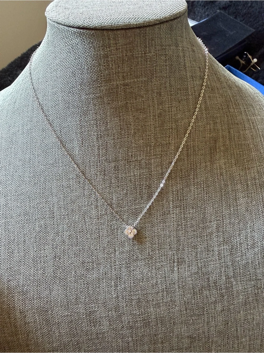 Moissanite Pendant Necklace in Silver Tone